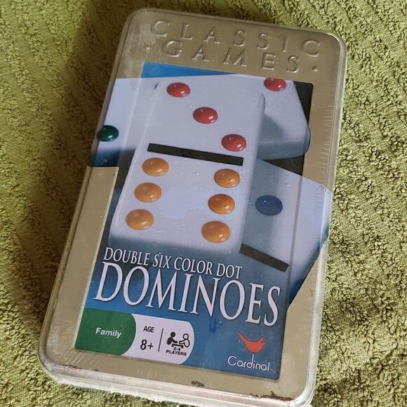 CARDINAL Double Six Color Dot Dominoe's Set - Picture 1 of 4
